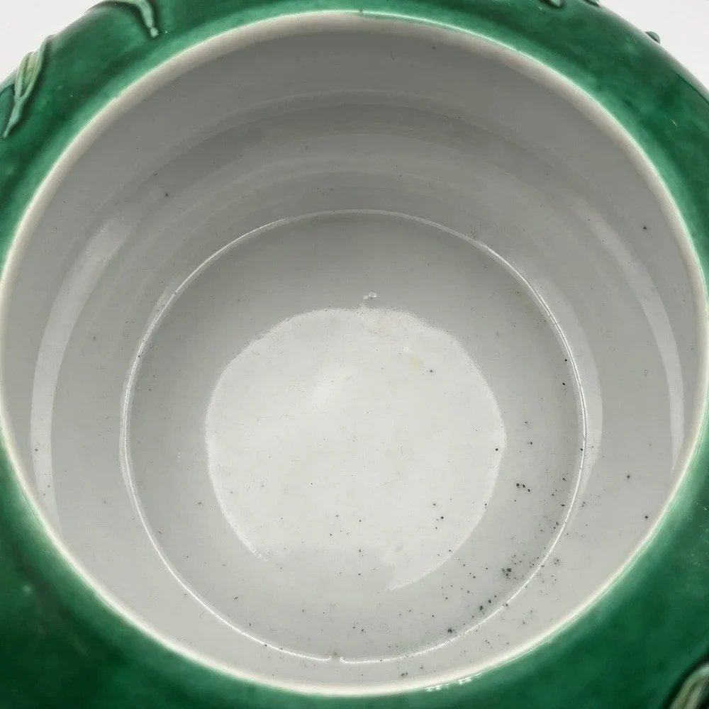 Chinese Fahua-Style Relief Porcelain Bowl w/ Crane &‎ Lotus - Kangxi Mark